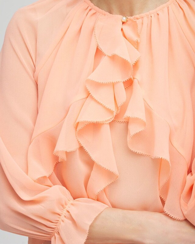 Georgette Sheer Ruffle Blouse - image 4